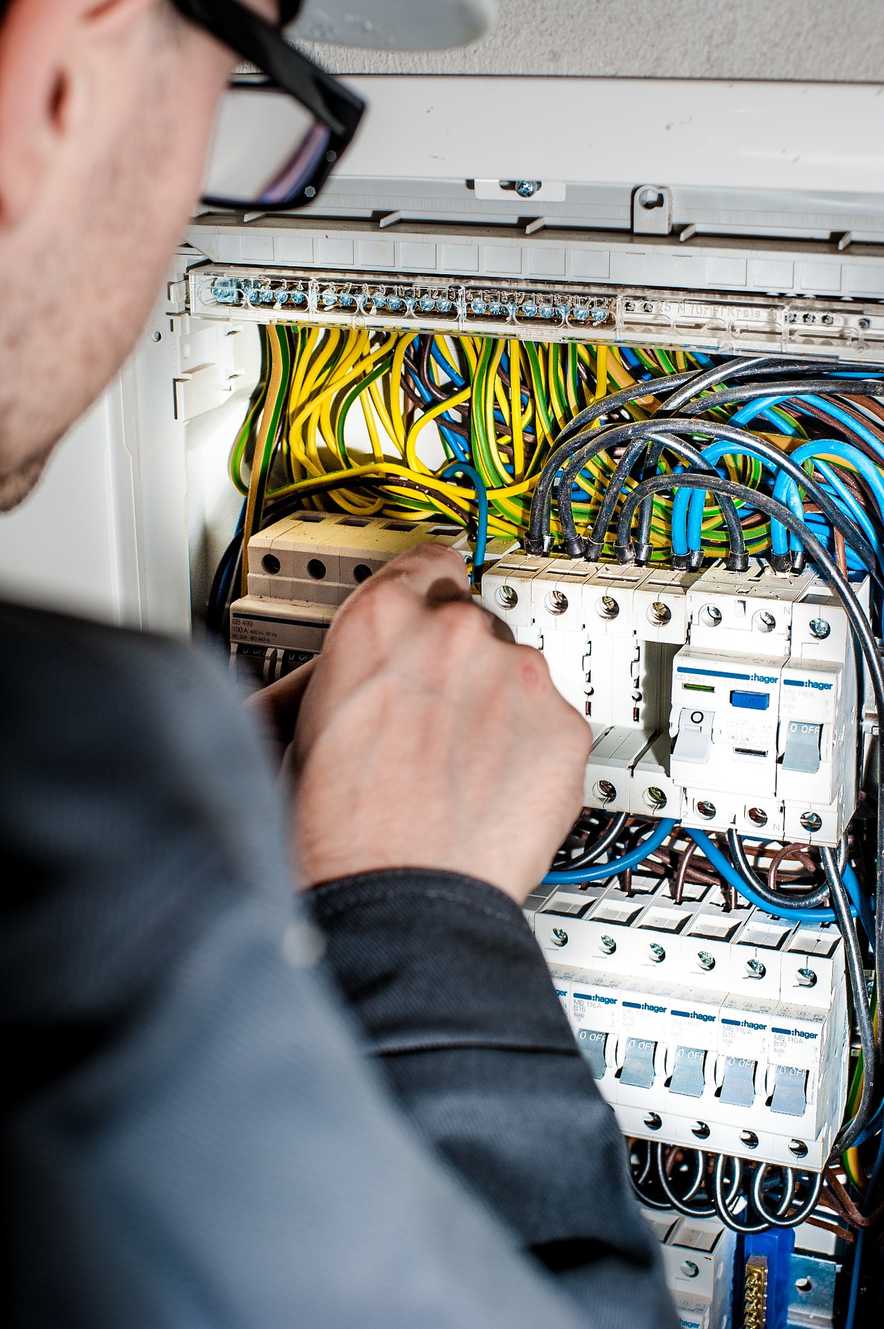 Electricians working